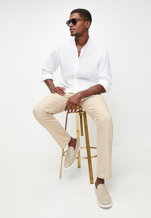 POLO - EMMANUEL  LINEN PANT - STONE