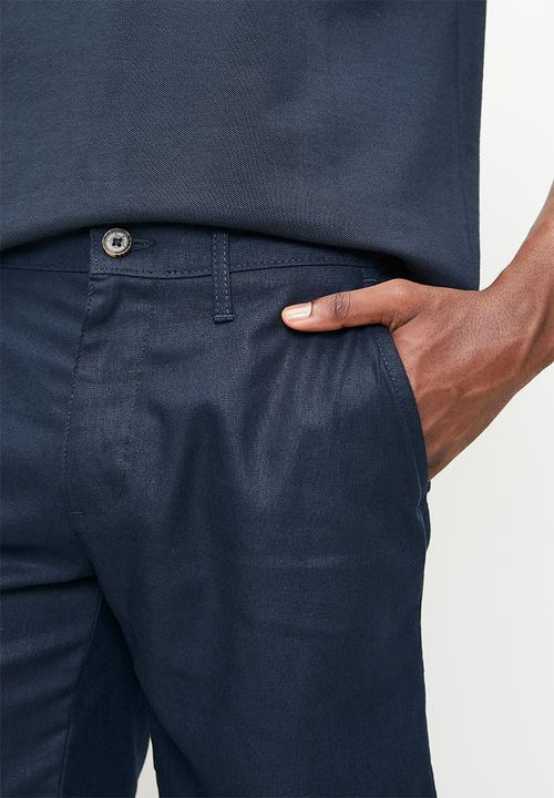 POLO - ESME  LINEN SHORT - NAVY