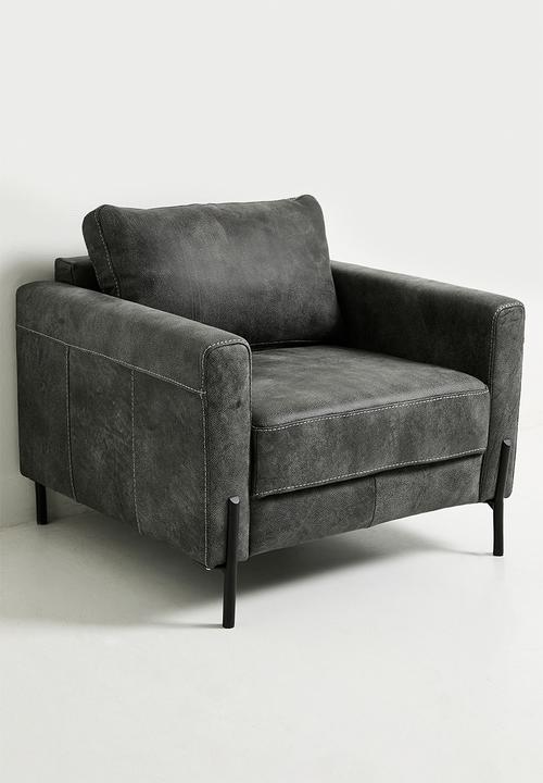 Sixth Floor - Hadley leather armchair - charcoal