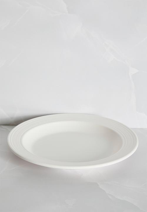 H&S - Ribs melamine side plate  set of 4 - white