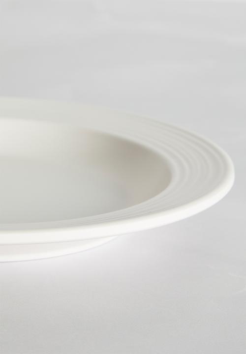 H&S - Ribs melamine side plate  set of 4 - white