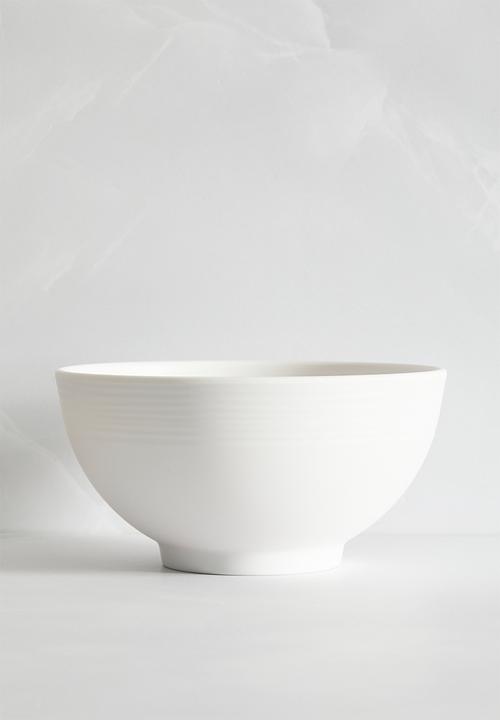 H&S - Ribs melamine bowl set of 4 - white