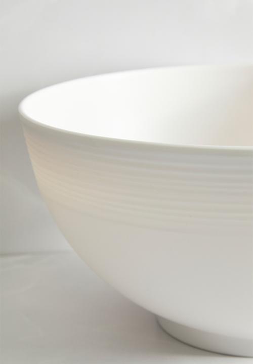 H&S - Ribs melamine serving bowl - white