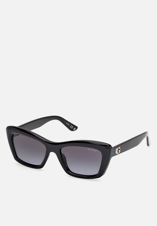 GUESS - Rectangle Shape Sunglasses 52mm - Shiny Black