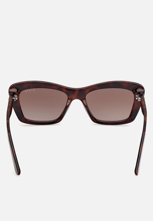 GUESS - Rectangle Shape Sunglasses 52mm - Dark Havana