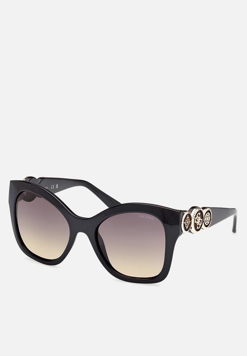 GUESS - Butterfly Shape Sunglasses 55mm - Shiny Black