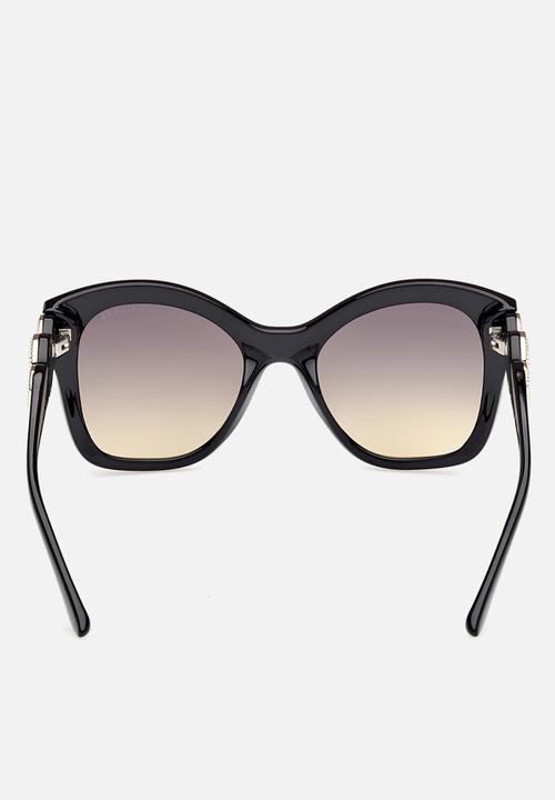 GUESS - Butterfly Shape Sunglasses 55mm - Shiny Black