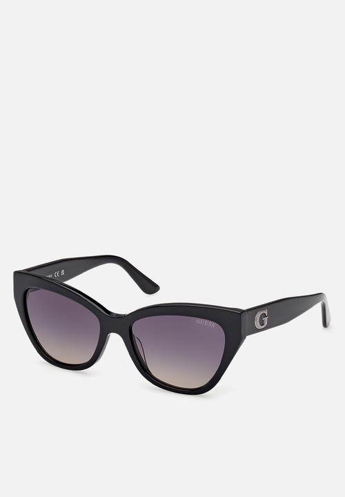 GUESS - Cat Eye Shape Sunglasses 55mm - Shiny Black