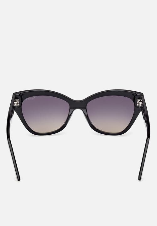 GUESS - Cat Eye Shape Sunglasses 55mm - Shiny Black