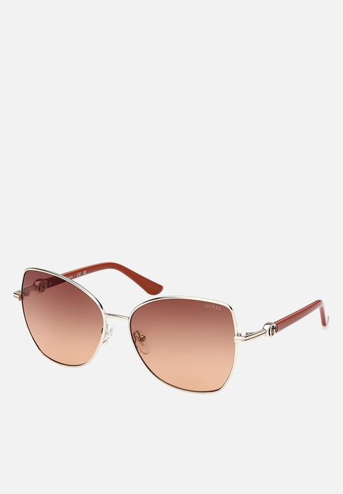 GUESS - Butterfly Shape Sunglasses 59mm - Pale Gold