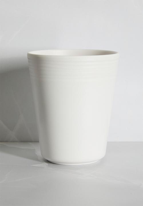 H&S - Ribs melamine cup set of 4 - white