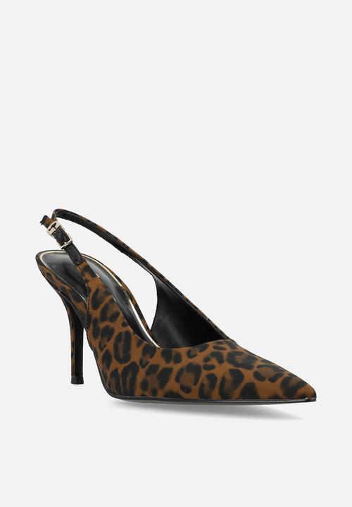 GUESS - Satin lux slingback - brown & black