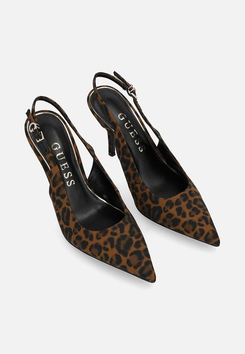 GUESS - Satin lux slingback - brown & black