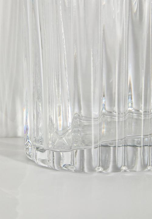 Silk By Design - RIBBED RECTANGULAR GLASS VASE