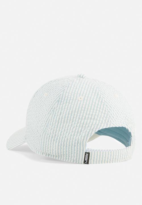 PUMA - Ess no. 1 logo patch seersucker bb cap - seafoam-stripe