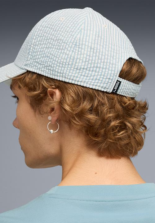 PUMA - Ess no. 1 logo patch seersucker bb cap - seafoam-stripe