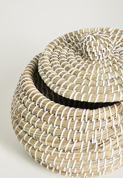 H&S - Pumpkin storage basket set of 2 - Natural