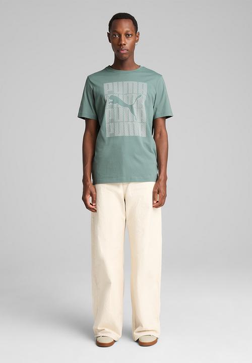 PUMA - Graphics Puma Wording Tee M - Green Moon
