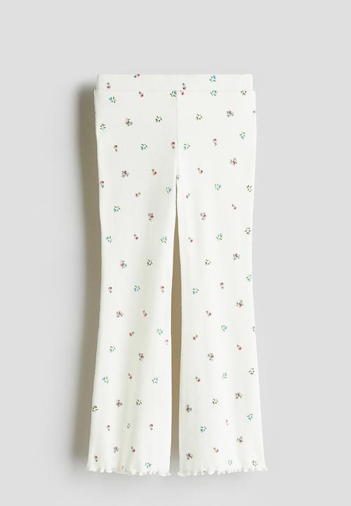 H&M - Flared leggings - white floral 