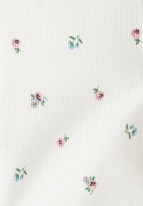H&M - Flared leggings - white floral 