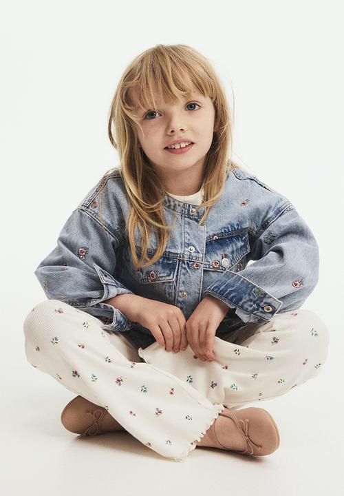 H&M - Flared leggings - white floral 