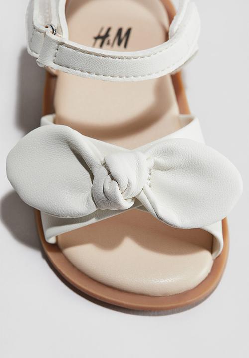 H&M - Appliquéd sandals - white