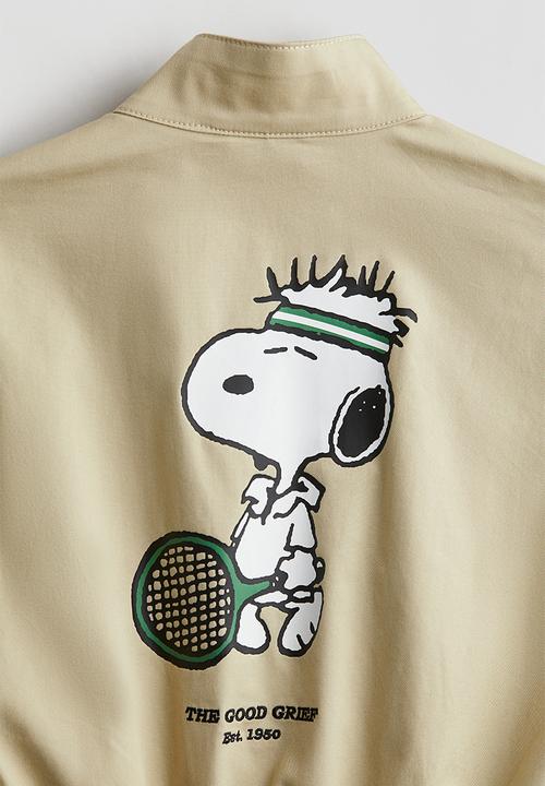 H&M - Oversized twill jacket - beige snoopy