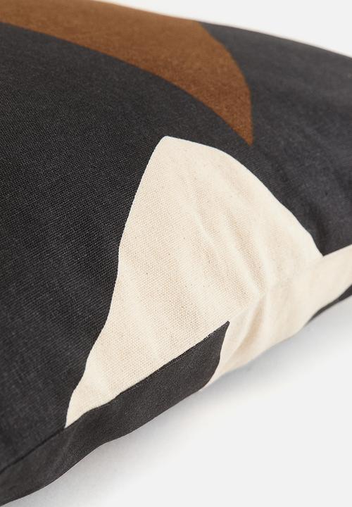 H&M - Patterned cushion cover - brown/colour block