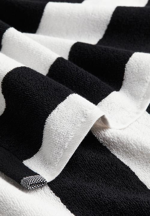 H&M - Bath towel - black/striped