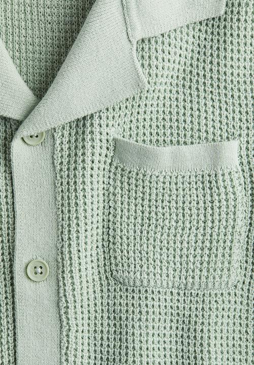 H&M - Knitted resort shirt - light green