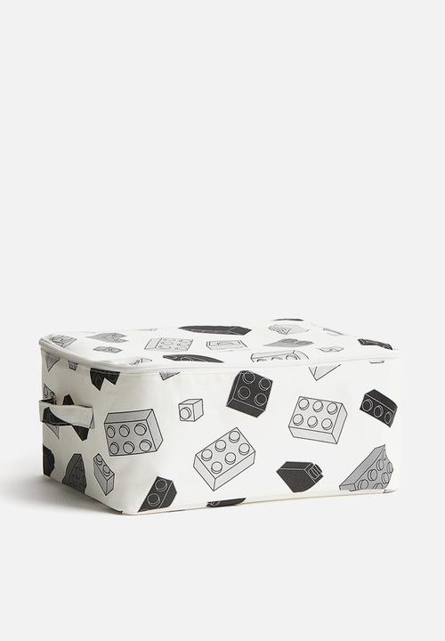 H&M - Canvas toy storage basket - white/lego