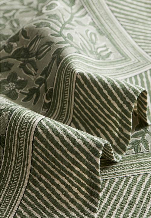H&M - 4-Pack patterned napkins - sage green