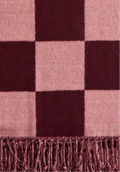 H&M - Checked cotton-blend blanket - pink/checked