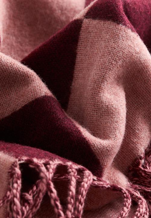 H&M - Checked cotton-blend blanket - pink/checked