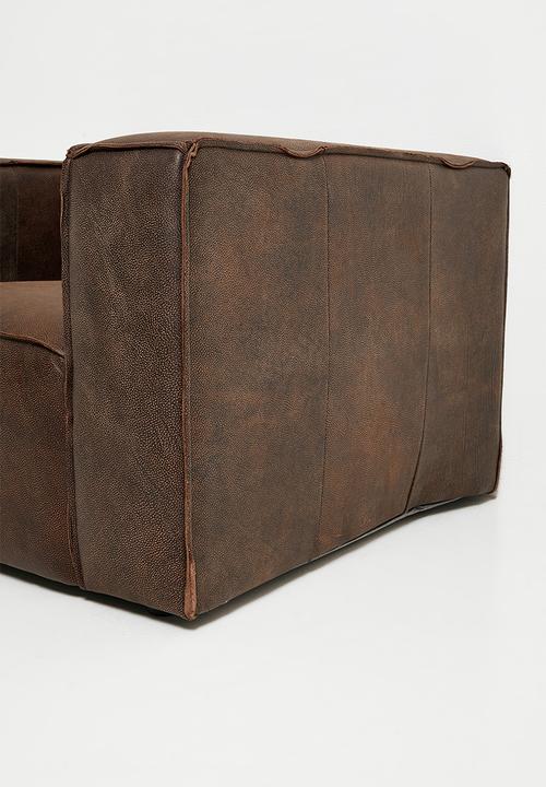 Sixth Floor - Seattle genuine leather armchair - brown