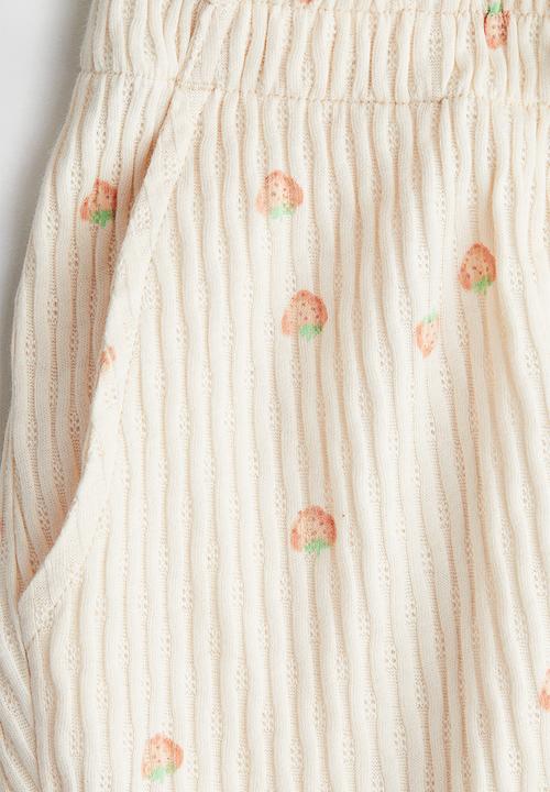 H&M - Pointelle jersey shorts - light pink/strawberries