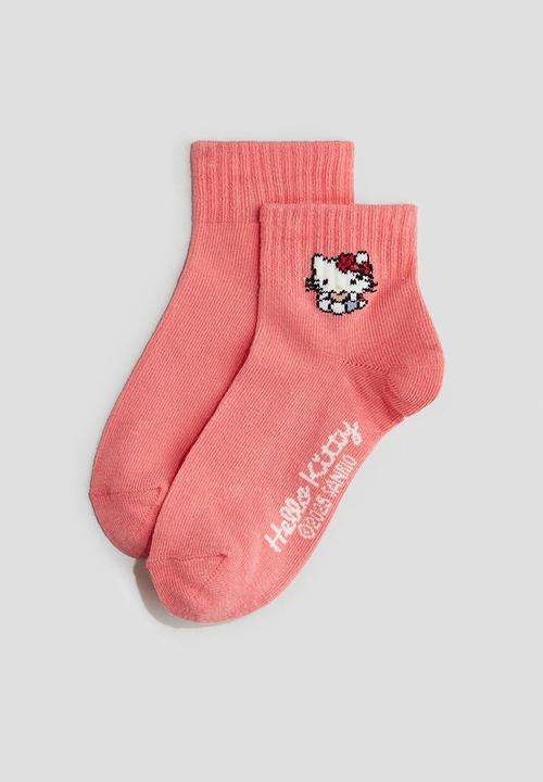 H&M - 5-pack ankle socks - coral pink/hello kitty