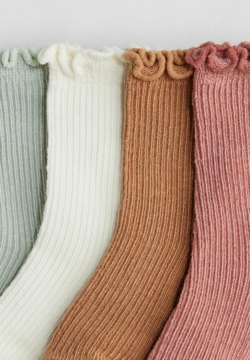H&M - 4-pack overlock-detail socks - multi