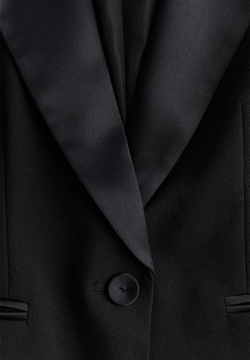 H&M - Fitted tuxedo blazer - black
