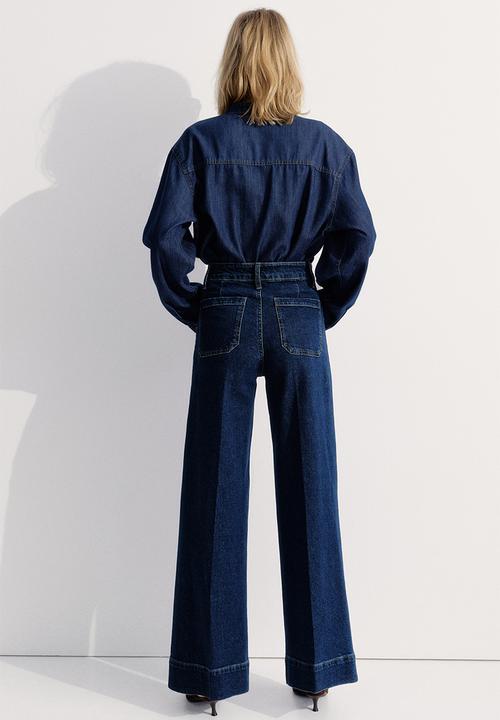 H&M - Wide high jeans - dark denim blue 