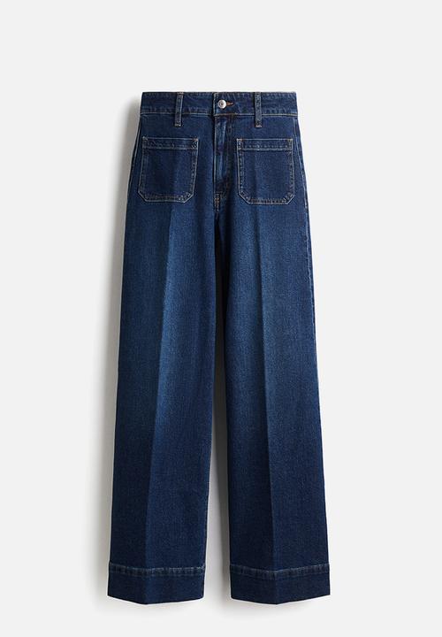 H&M - Wide high jeans - dark denim blue 