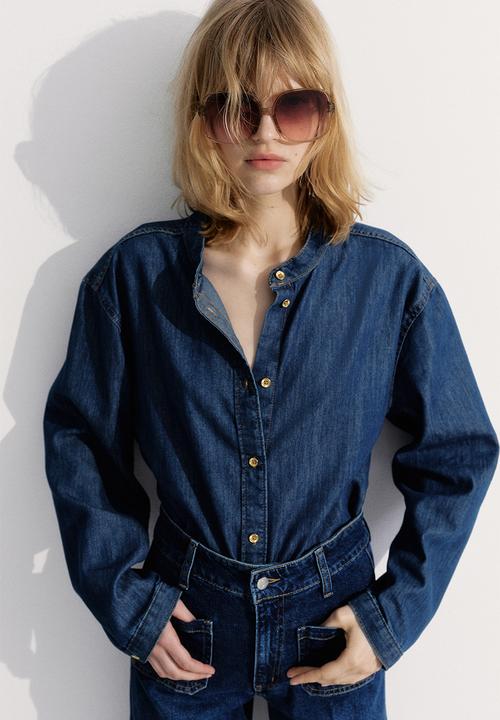 H&M - Wide high jeans - dark denim blue 