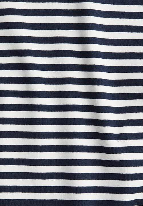 H&M - Cotton T-shirt - navy blue/striped