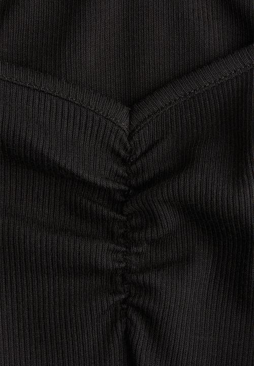 H&M - Ribbed boat-neck top - dark grey