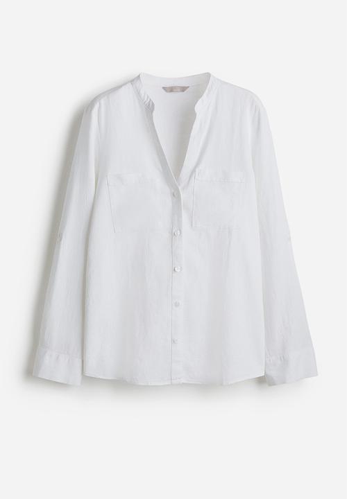 H&M - Linen-blend shirt - white