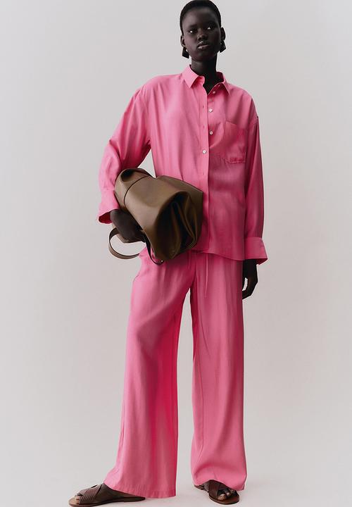 H&M - Loose-fit drawstring trousers - bright pink