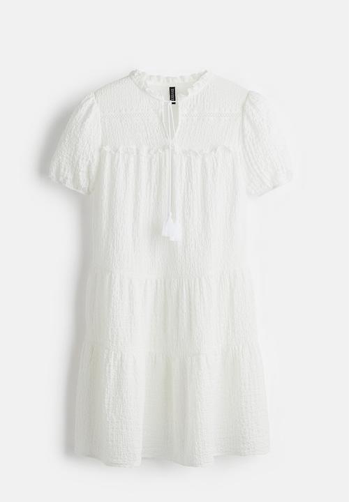 H&M - Crinkled jersey dress - white