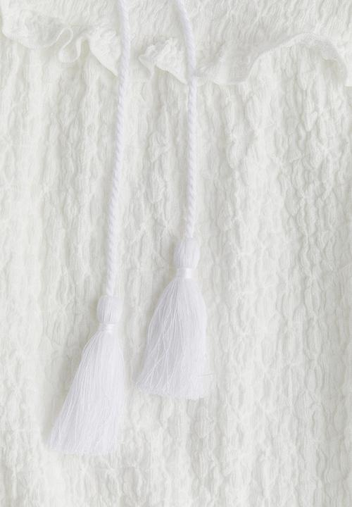 H&M - Crinkled jersey dress - white