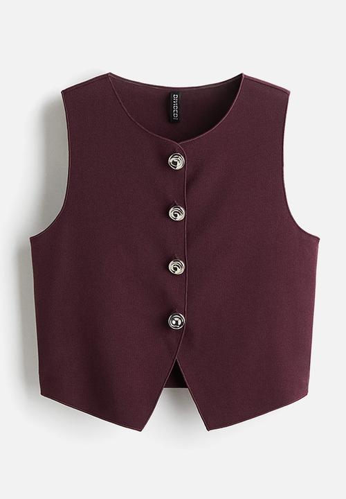 H&M - Jersey waistcoat - burgundy