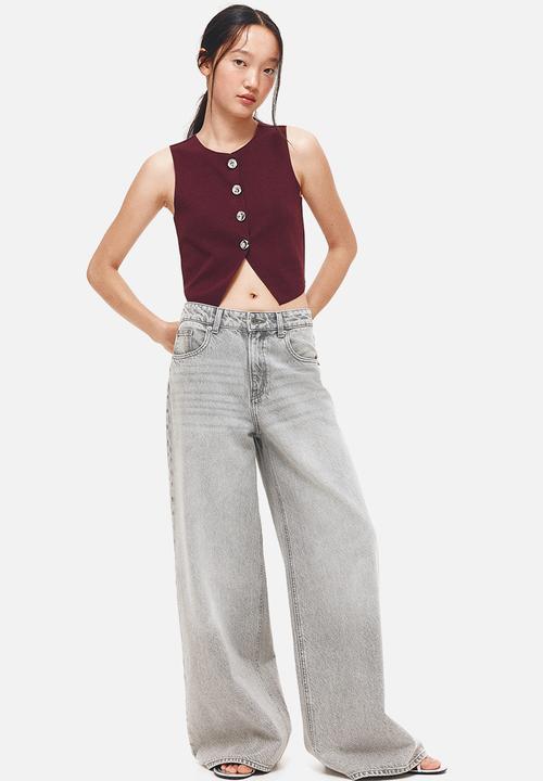 H&M - Jersey waistcoat - burgundy